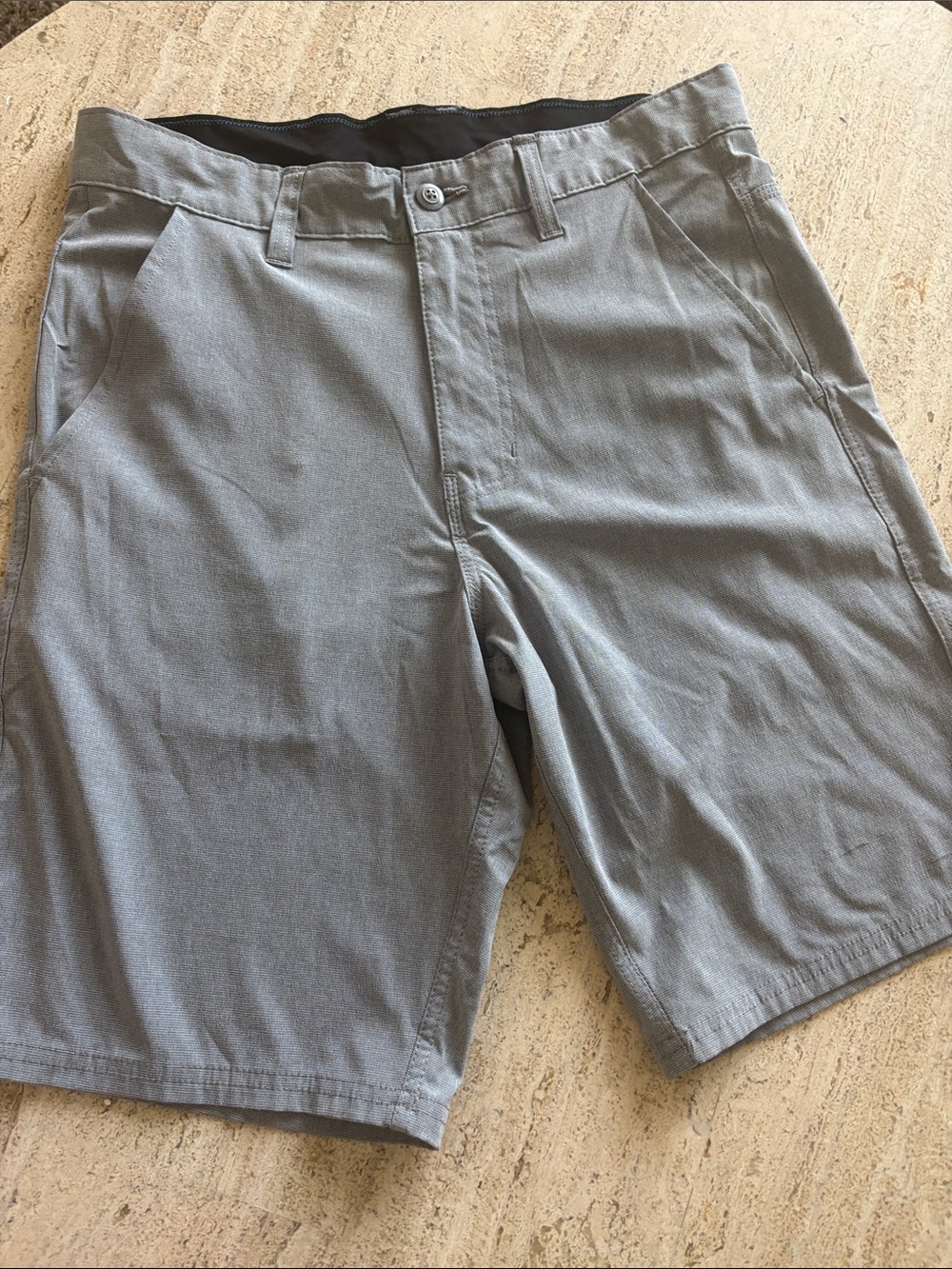 burnside Light Gray Flat-Front Men's Shorts